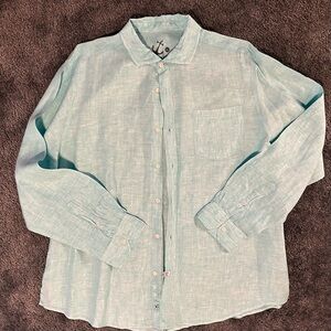 MENS LINEN SHIET AQUA